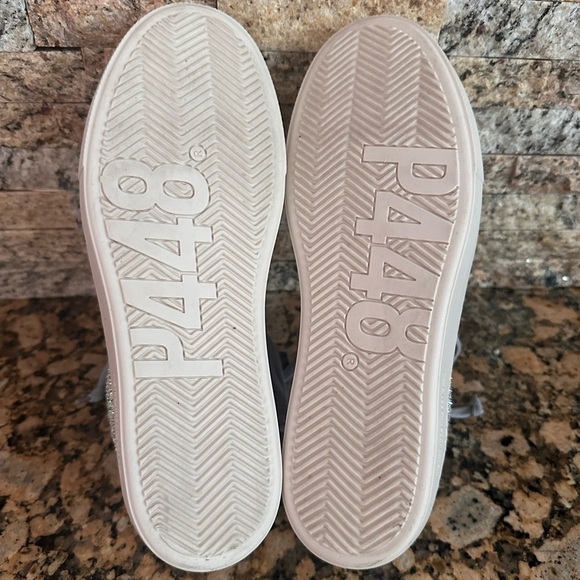 P448 Thea Platform Sneaker White w/ Iridescent Crystals - Picture 6 of 10